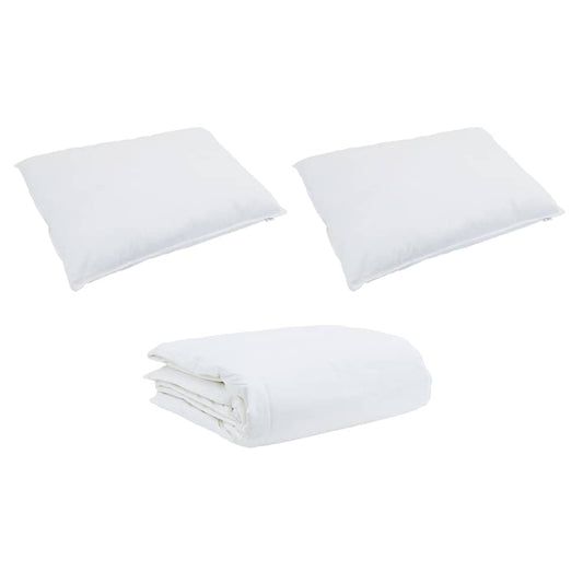 vidaXL Σετ Παπλωμάτων με μαξιλάρι 3 pcs Λευκό Βαμβάκι