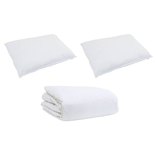 vidaXL Σετ Παπλωμάτων με μαξιλάρι 3 pcs Λευκό Βαμβάκι