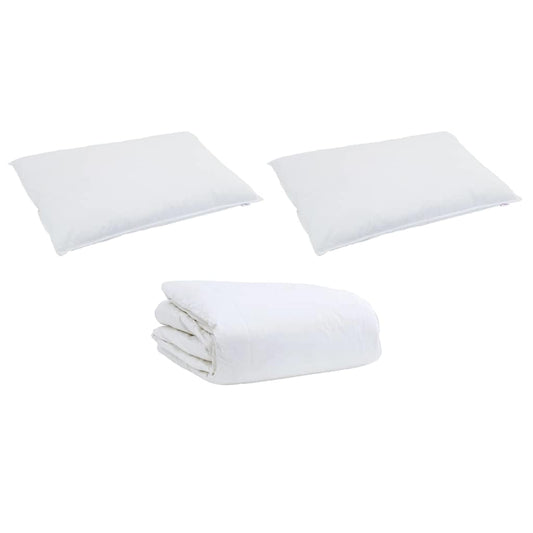 vidaXL Πάπλωμα Άλλο με μαξιλάρι 3 pcs Λευκό 240 x 260 εκ. Πούπουλο