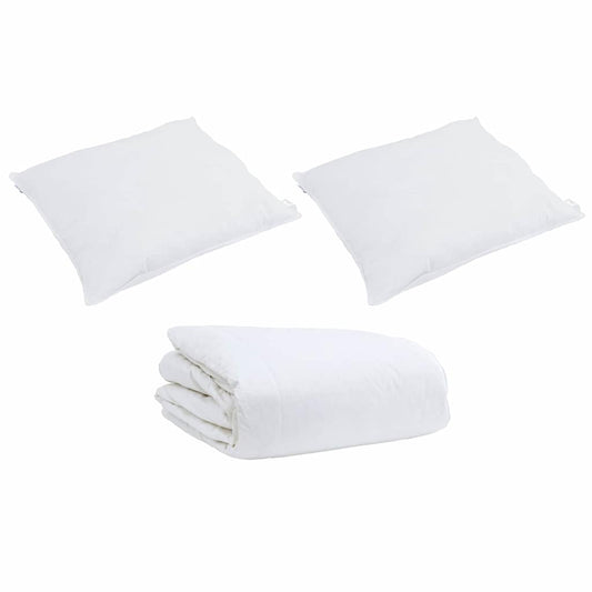 vidaXL Πάπλωμα Άλλο με μαξιλάρι 3 pcs Λευκό 240 x 260 εκ. Πούπουλο