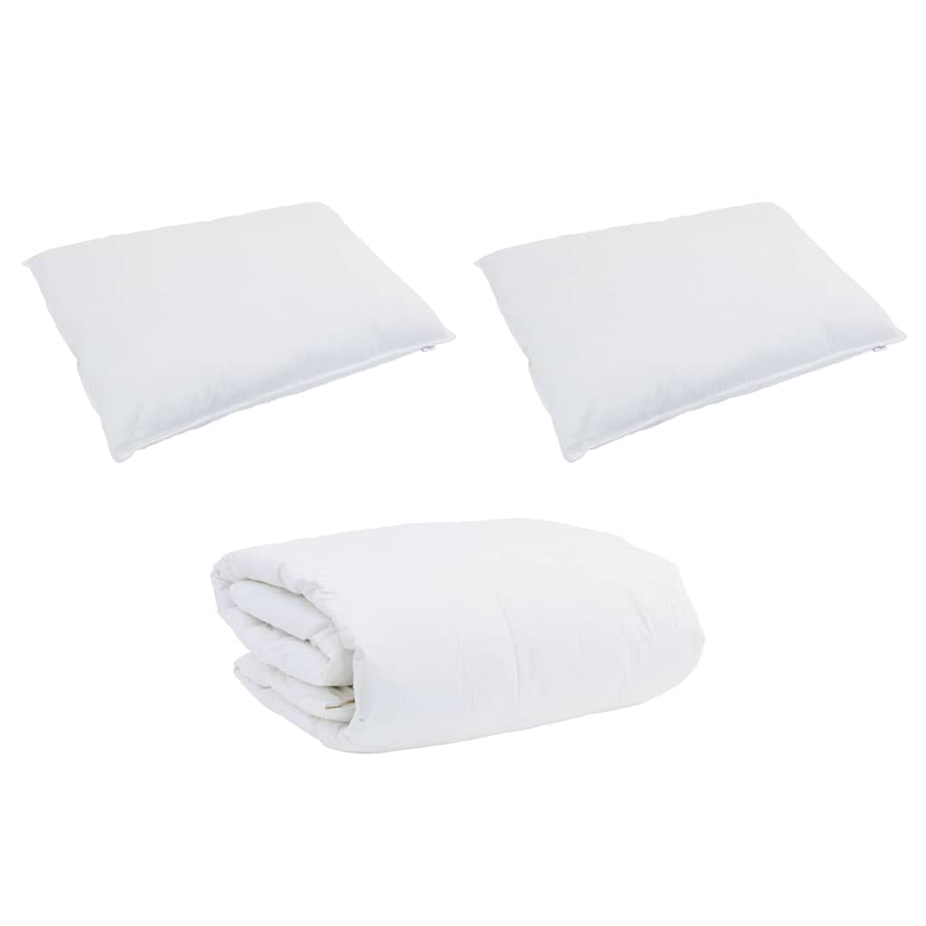 vidaXL Σετ Παπλωμάτων με μαξιλάρι 3 pcs Λευκό Βαμβάκι