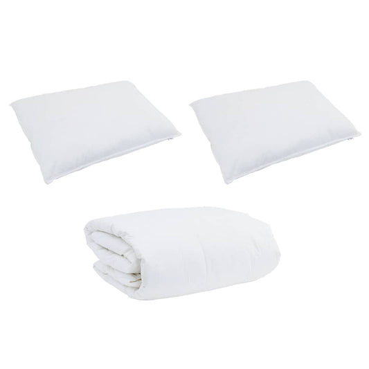 vidaXL Σετ Παπλωμάτων με μαξιλάρι 3 pcs Λευκό Βαμβάκι