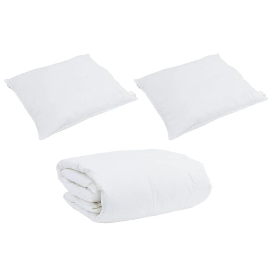 vidaXL Πάπλωμα Άλλο με μαξιλάρι 3 pcs Λευκό 240 x 200 εκ. Πούπουλο