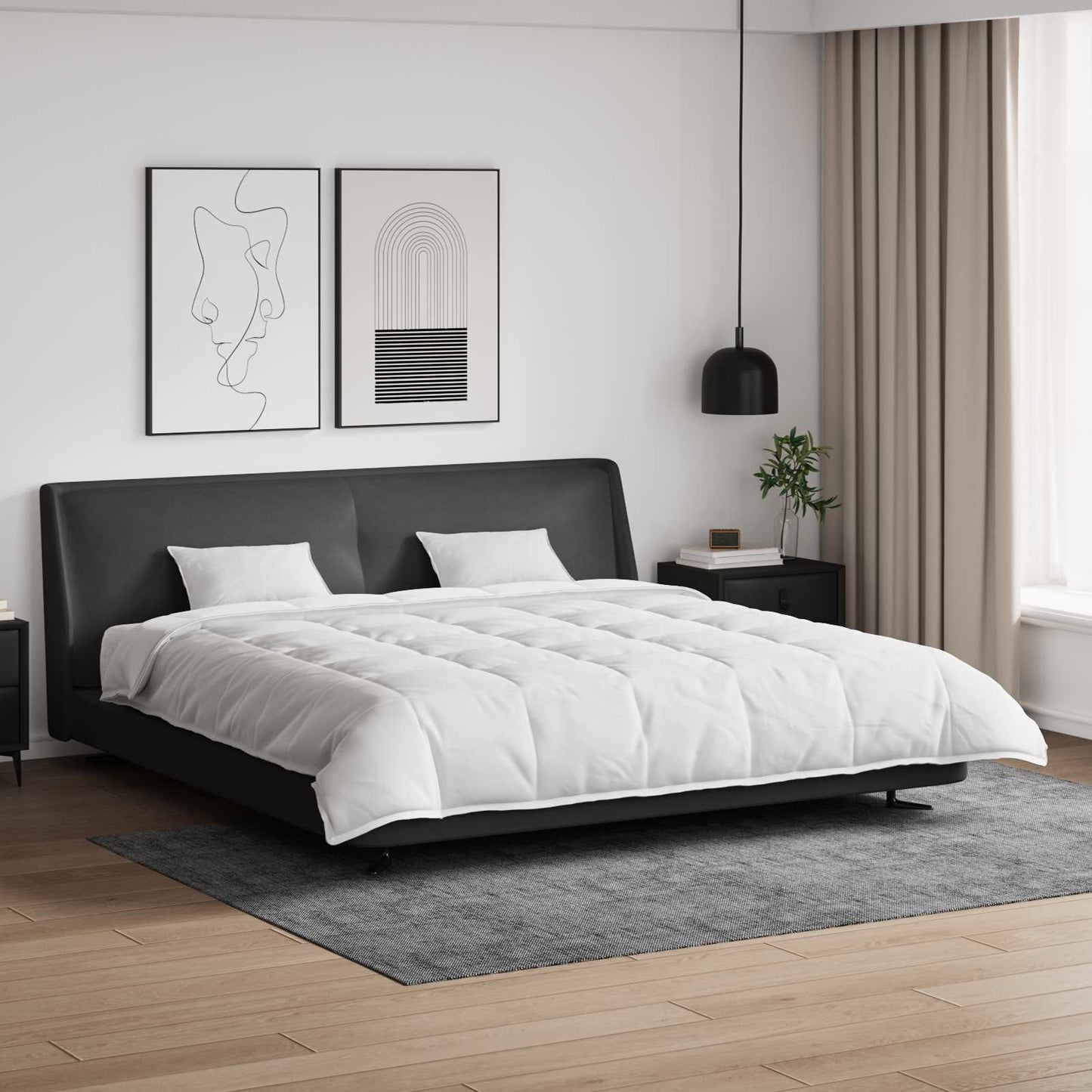 vidaXL Σετ Παπλωμάτων με μαξιλάρι 3 pcs Λευκό Φτέρος