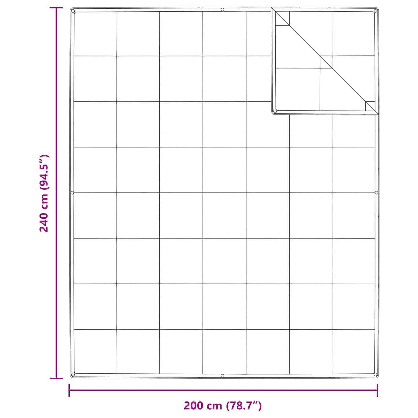 vidaXL Σετ Παπλωμάτων με μαξιλάρι 3 pcs Λευκό Φτέρος