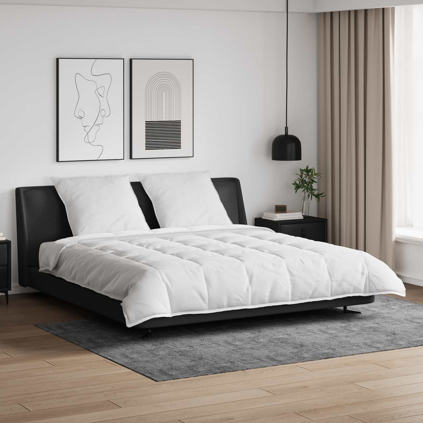 vidaXL Σετ Παπλωμάτων με μαξιλάρι 3 pcs Λευκό Φτέρος