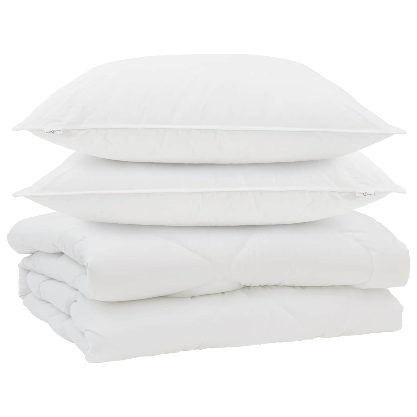 vidaXL Πάπλωμα με μαξιλάρι 3 pcs Λευκό Μικροΐνες