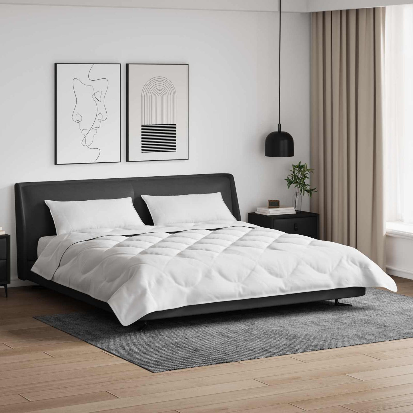 vidaXL Πάπλωμα με μαξιλάρι 3 pcs Λευκό Μικροΐνες