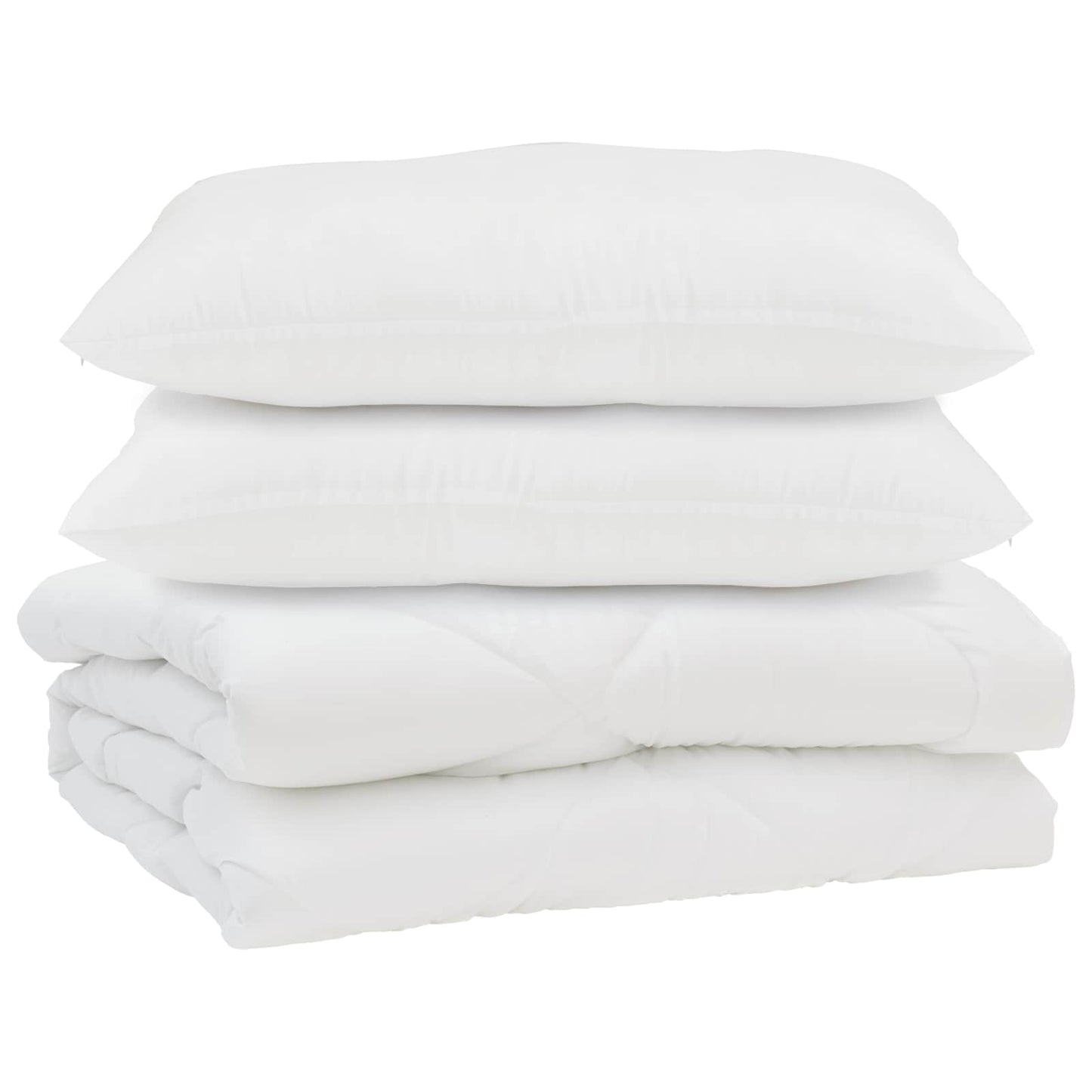 vidaXL Πάπλωμα με μαξιλάρι 3 pcs Λευκό Μικροΐνες