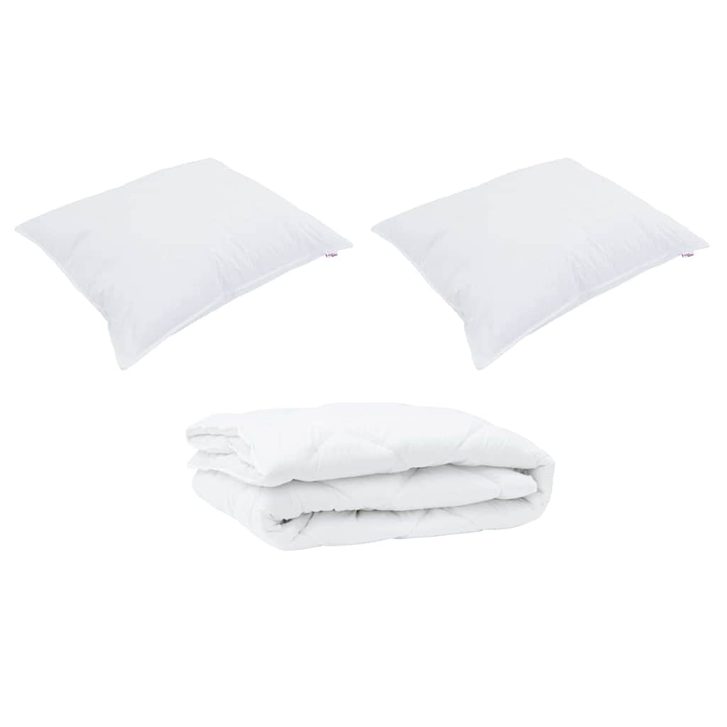 vidaXL Διπλωμένη Κουβέρτα Όλων των Εποχών 3 pcs Λευκό Μικροΐνες