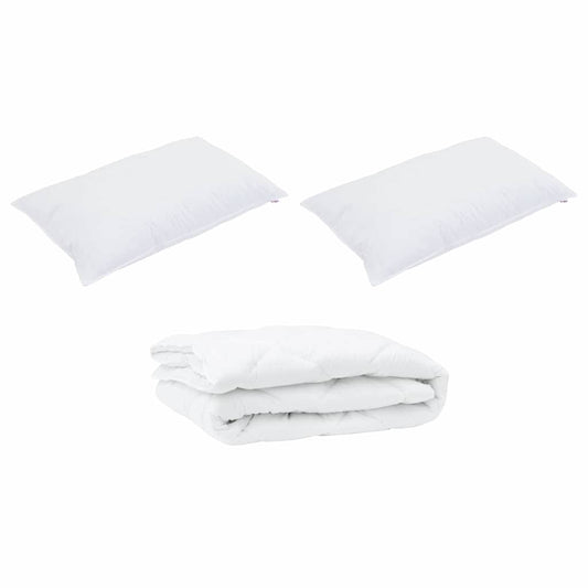 vidaXL Διπλωμένη Κουβέρτα Όλων των Εποχών 3 pcs Λευκό Μικροΐνες