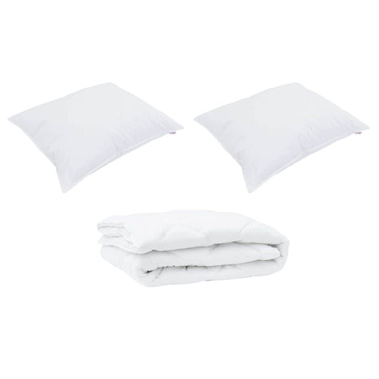 vidaXL Διπλωμένη Κουβέρτα Όλων των Εποχών 3 pcs Λευκό Μικροΐνες