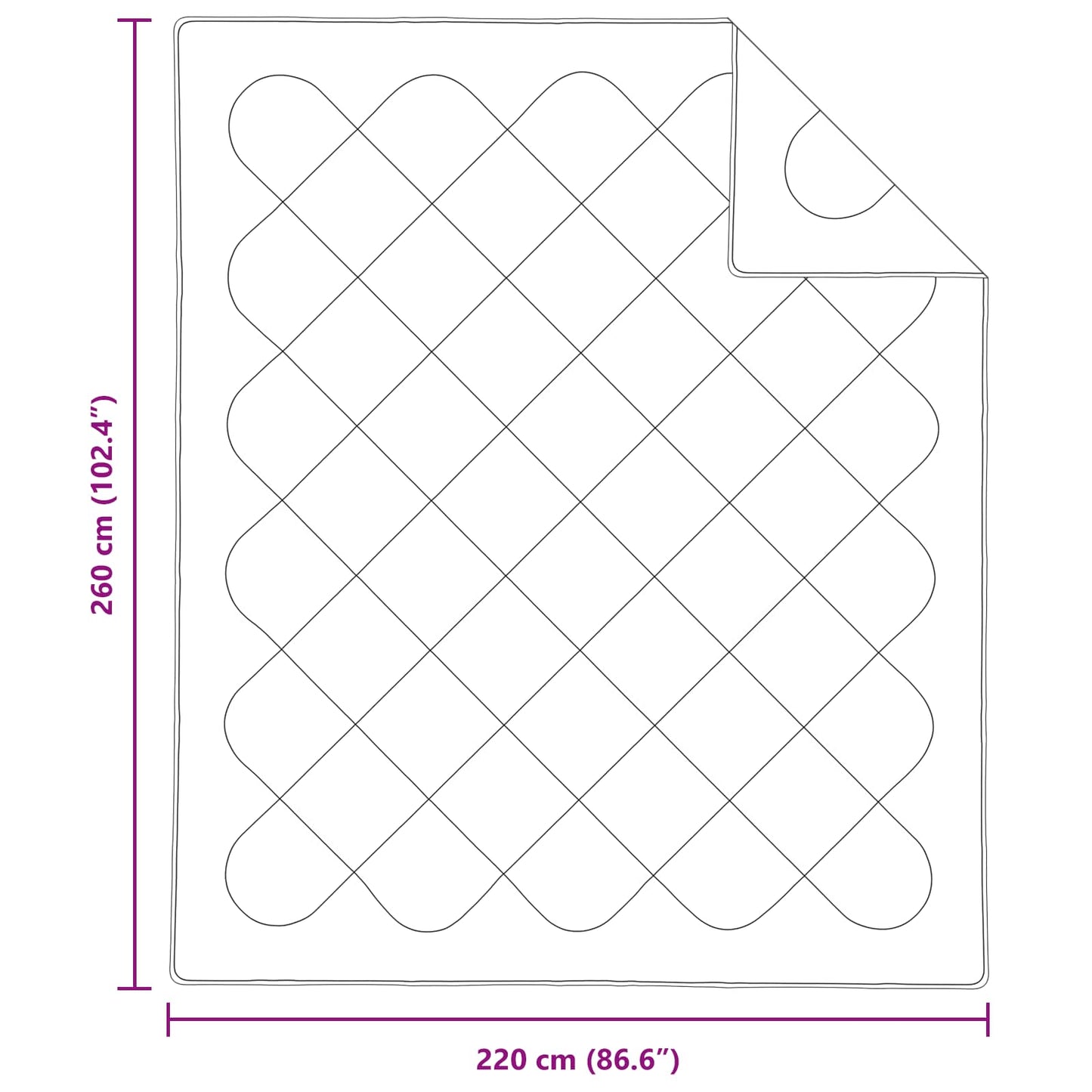 vidaXL Χειμερινό Παπλωματοθήκη με μαξιλάρι 3 pcs Λευκό Μικροΐνες