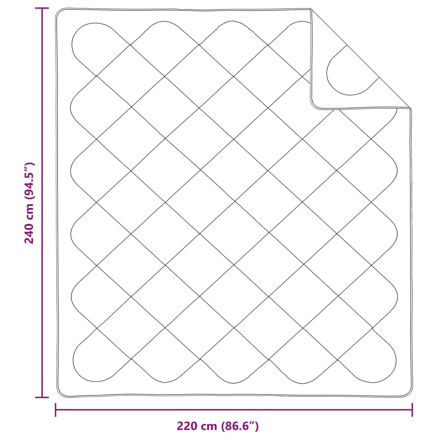 vidaXL Παπλωματοθήκη με Μαξιλάρια με μαξιλάρι 3 pcs Λευκό