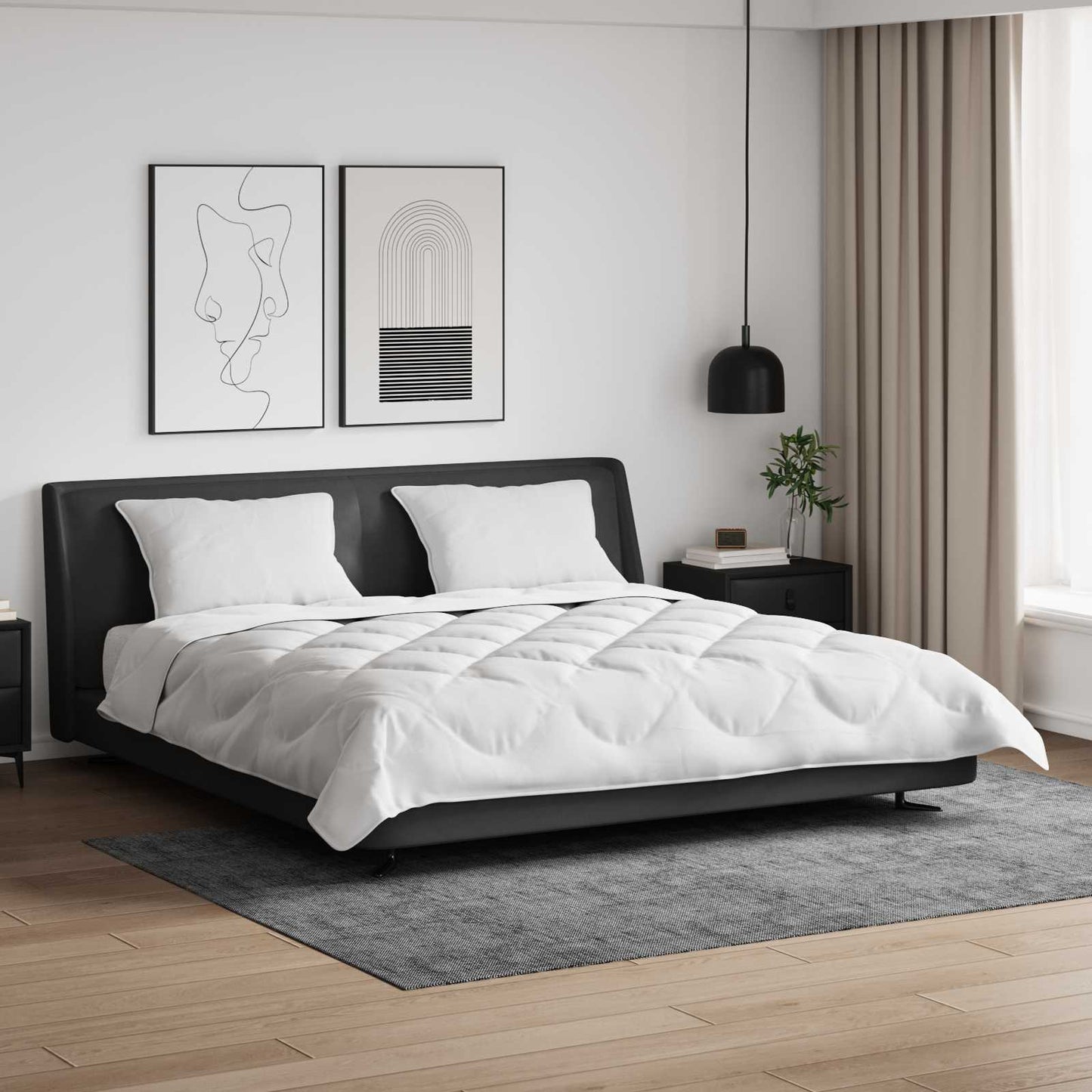 vidaXL Σετ Παπλωμάτων 3 pcs Λευκό Μικροΐνες και Φτερά Από Πούπουλο