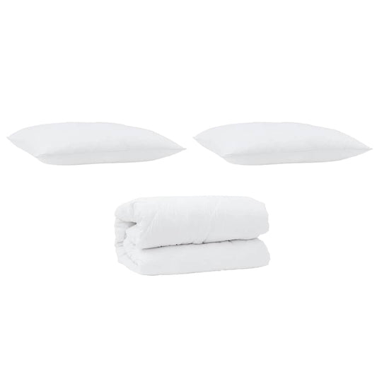 vidaXL Σετ Παπλωμάτων 3 pcs Λευκό Μικροΐνες και Φτερά Από Πούπουλο