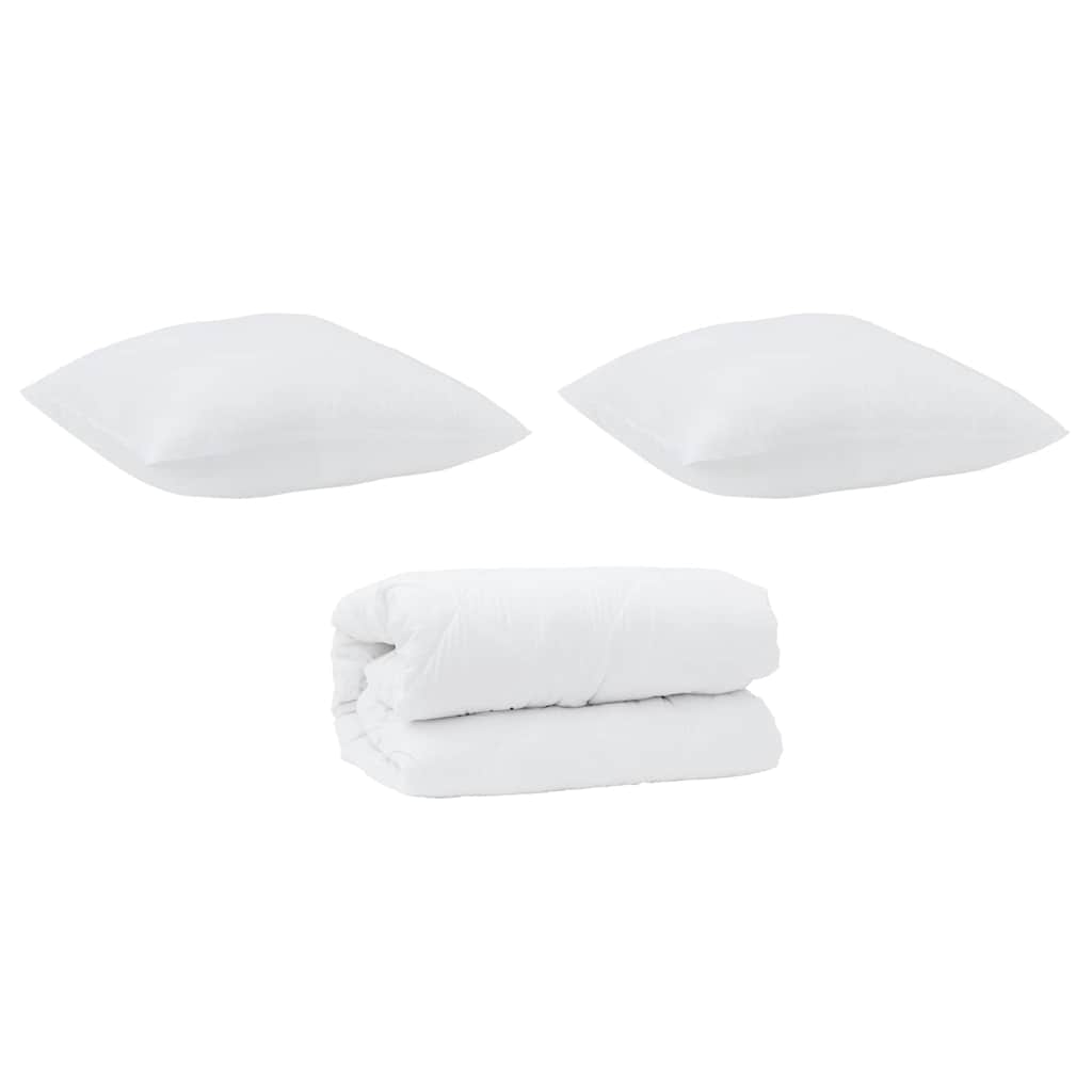 vidaXL Σετ Παπλωμάτων 3 pcs Λευκό Μικροΐνες και Φτερά Από Πούπουλο