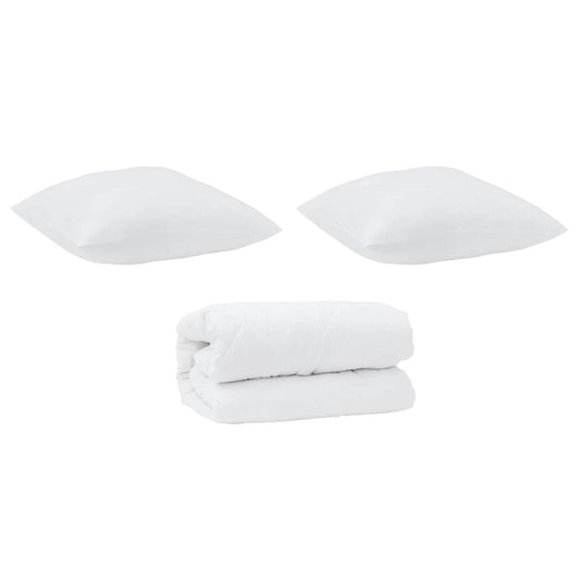 vidaXL Σετ Παπλωμάτων 3 pcs Λευκό Μικροΐνες και Φτερά Από Πούπουλο