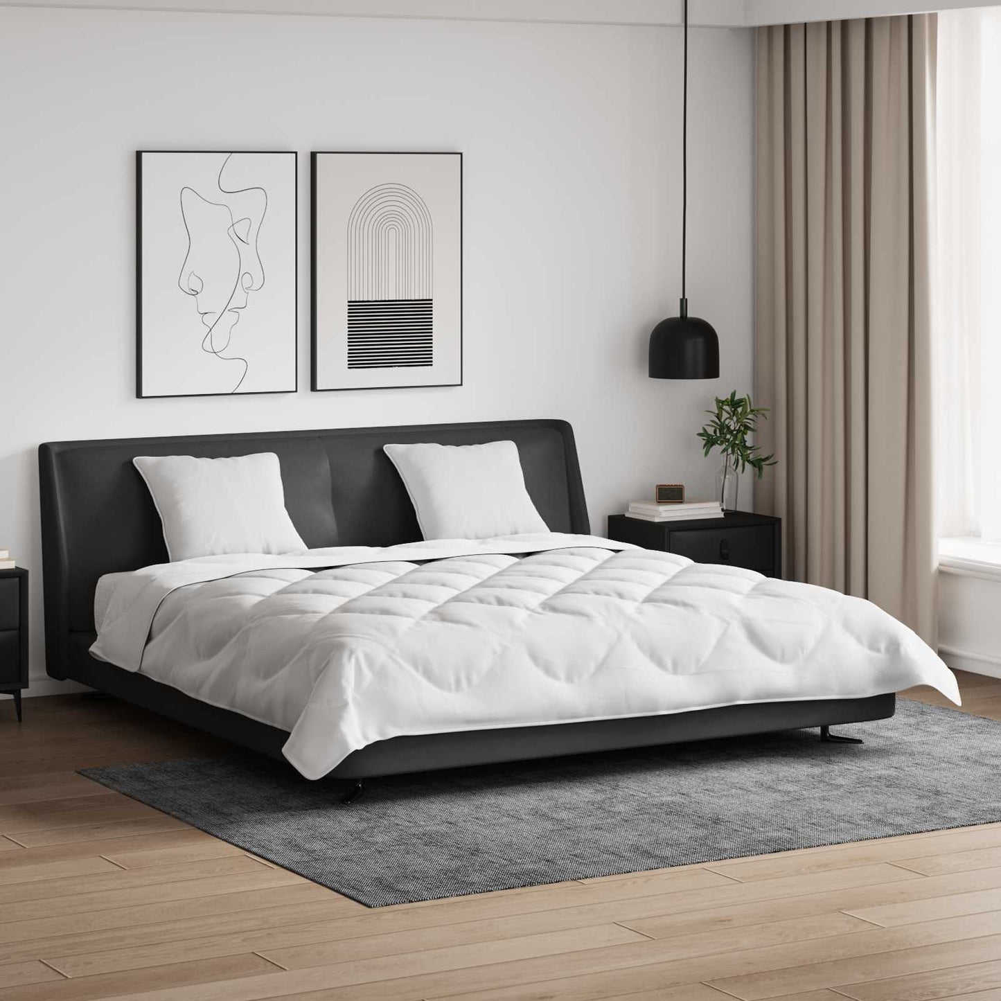 vidaXL Σετ Παπλωμάτων 3 pcs Λευκό Μικροΐνες και Φτερά Από Πούπουλο