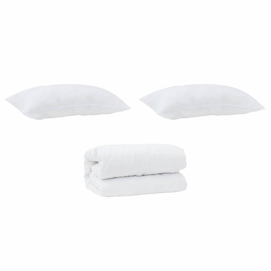 vidaXL Παπλωματοθήκη με Μαξιλάρια με μαξιλάρι 3 pcs Λευκό Μικροΐνες