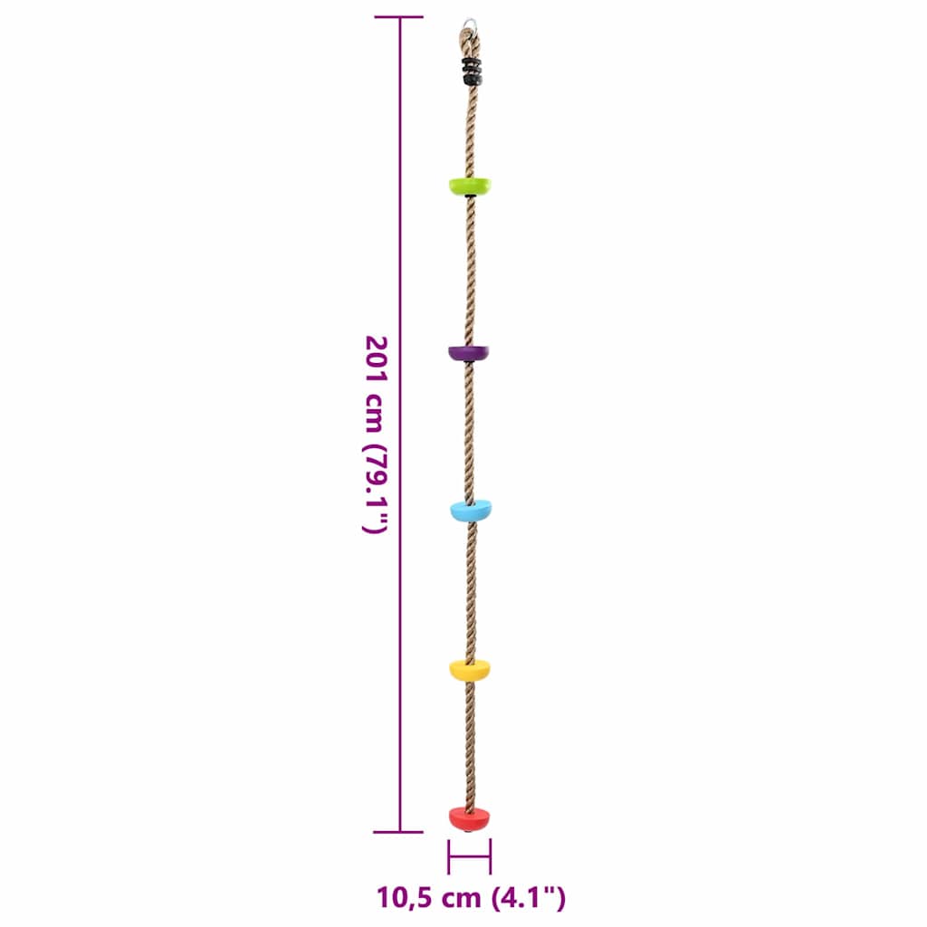 vidaXL Σκοινί Αναρρίχησης Πολύχρωμο 10.5 x 10.5 x 201 εκ.