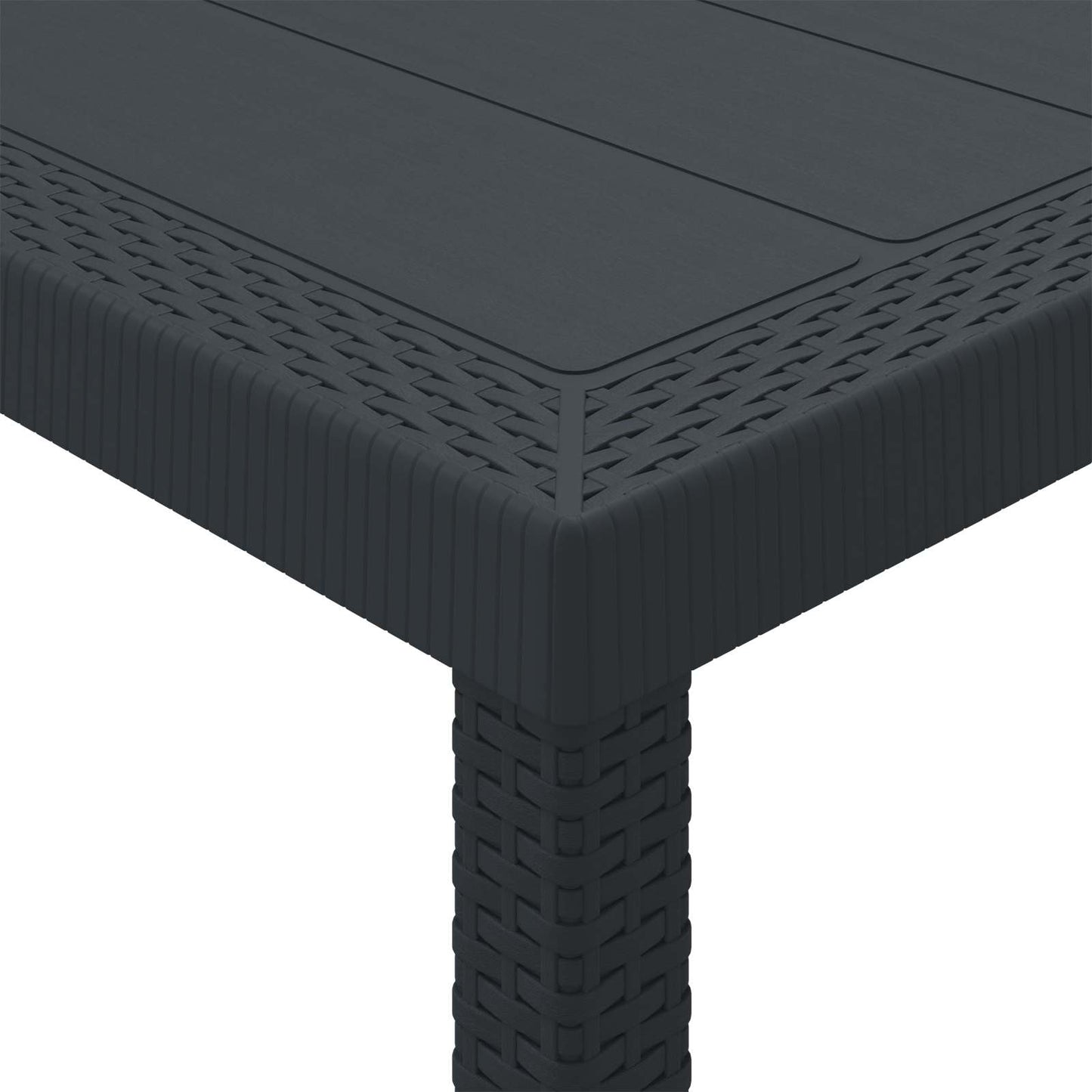 vidaXL Τραπέζι Κήπου Ανθρακί 150 x 100 x 73 εκ. συνθετικό ρατάν