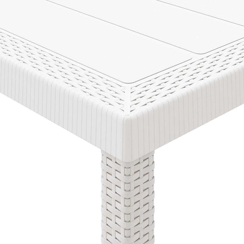 vidaXL Τραπέζι Κήπου Λευκό 150 x 100 x 73 εκ. συνθετικό ρατάν