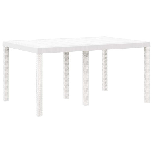 vidaXL Τραπέζι Κήπου Λευκό 150 x 100 x 73 εκ. συνθετικό ρατάν