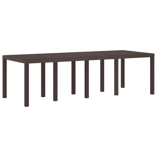 vidaXL Τραπέζι Κήπου Καφέ 250 x 100 x 73 εκ συνθετικό ρατάν