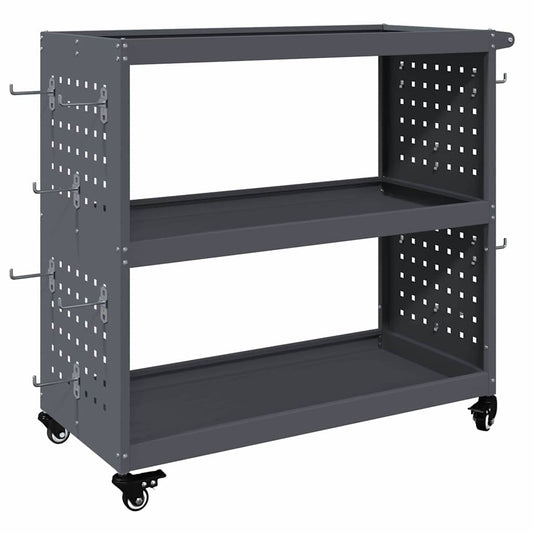 vidaXL Καρότσι εργαλείων με ράφι Ανθρακί 75 x 35 x 73 εκ. Κρύα χάλυβας