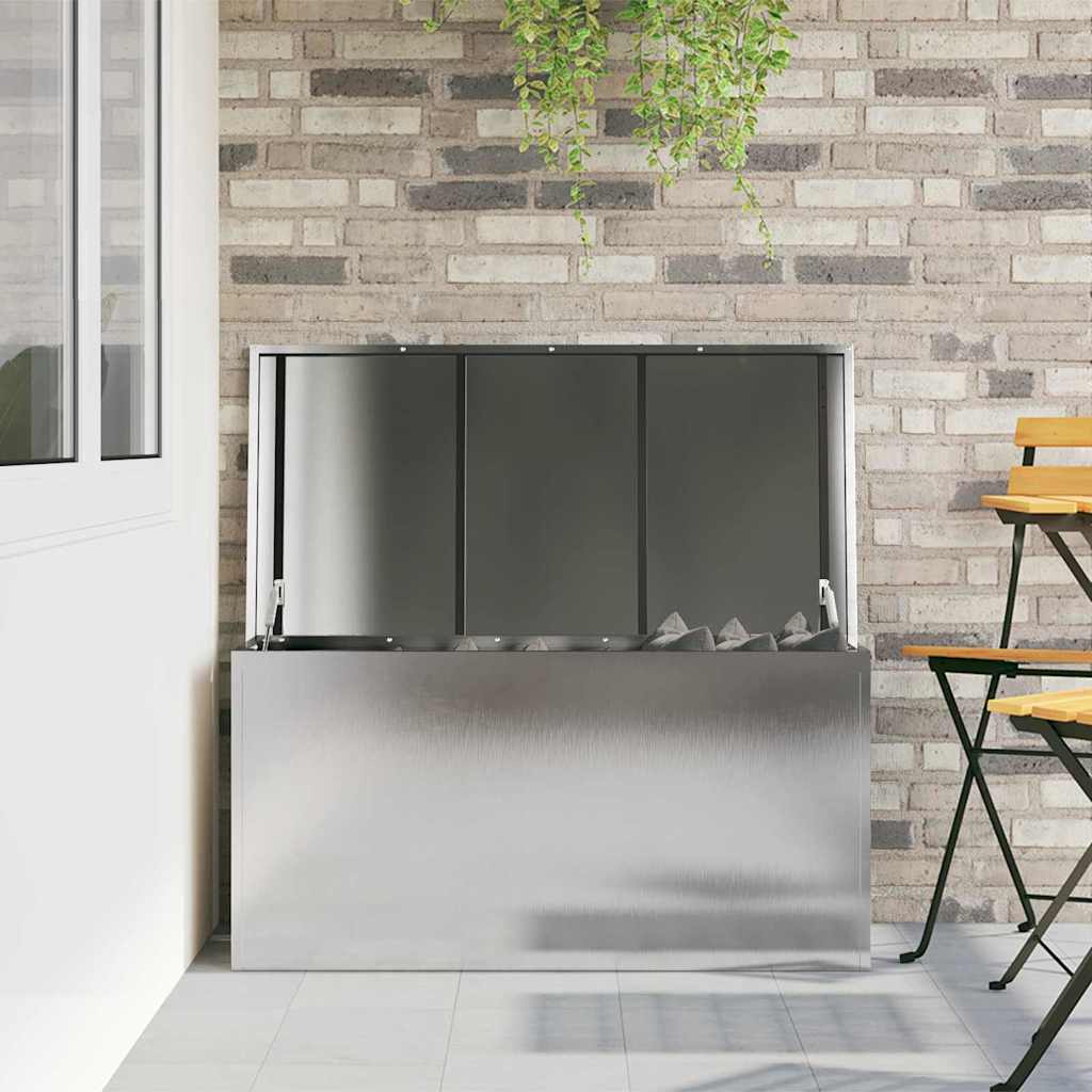 vidaXL Κουτί αποθήκευσης εξωτερικών χώρων Ασημί 100 x 50,5 x 50 εκ.