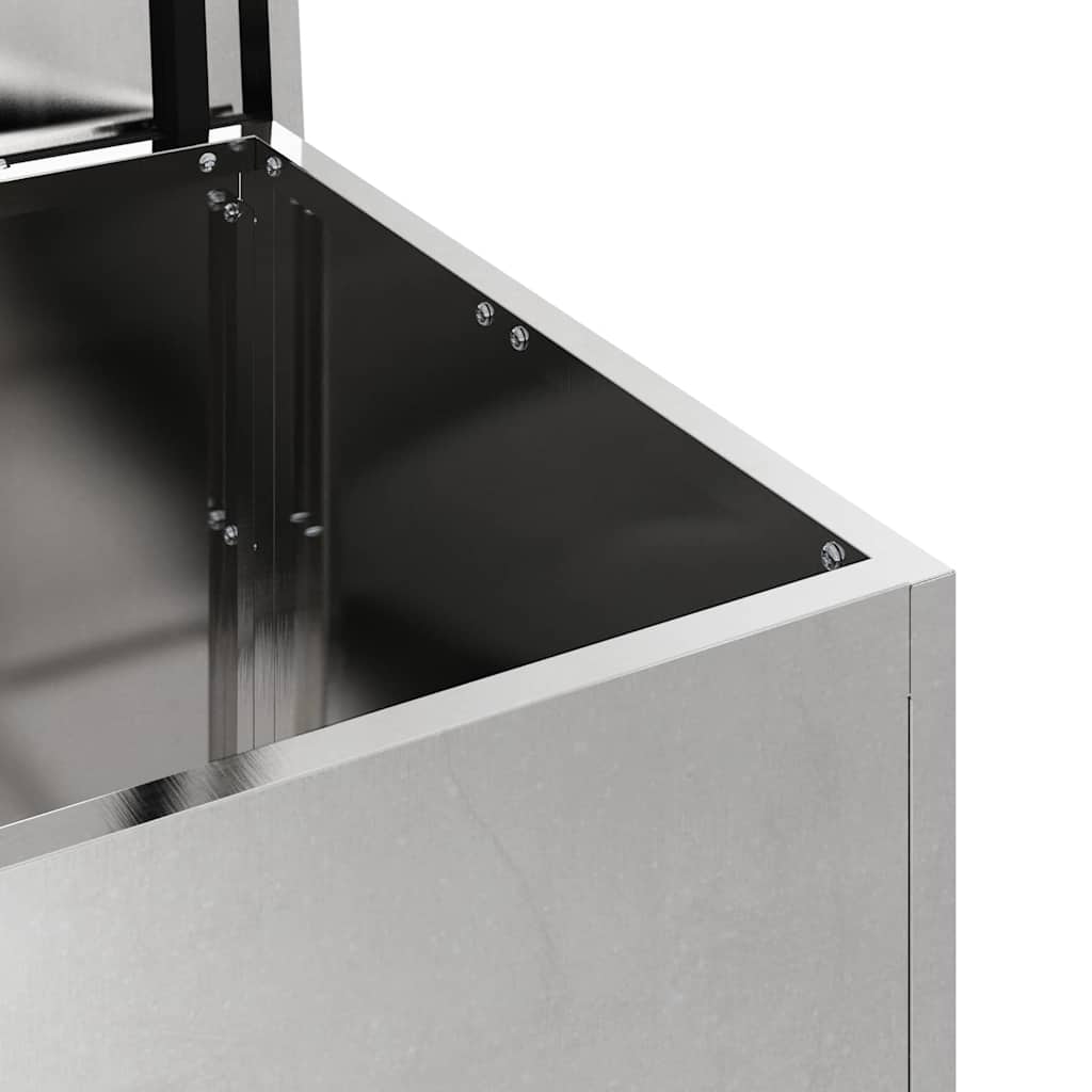 vidaXL Κουτί αποθήκευσης εξωτερικών χώρων Ασημί 80 x 50,5 x 50 εκ.