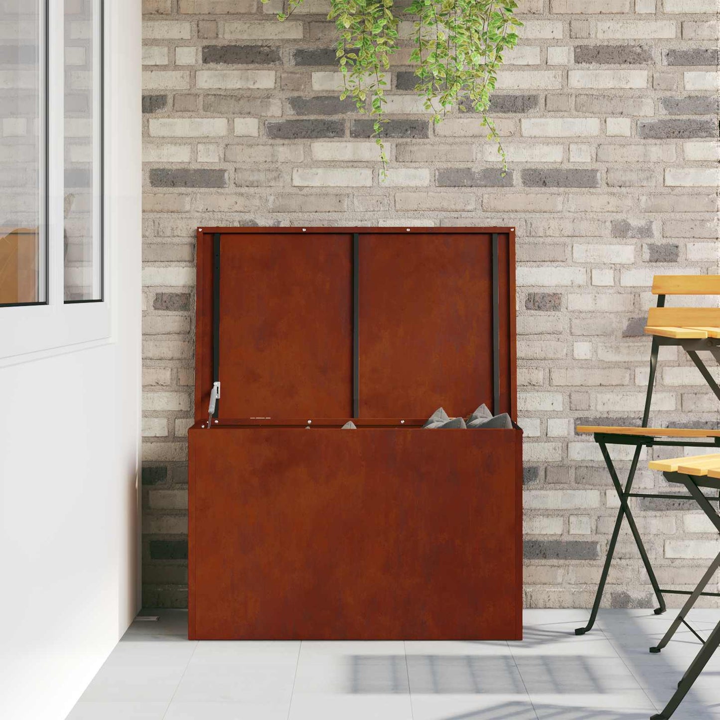 vidaXL Κουτί αποθήκευσης εξωτερικών χώρων Σκ rusty 80 x 50,5 x 50 εκ.