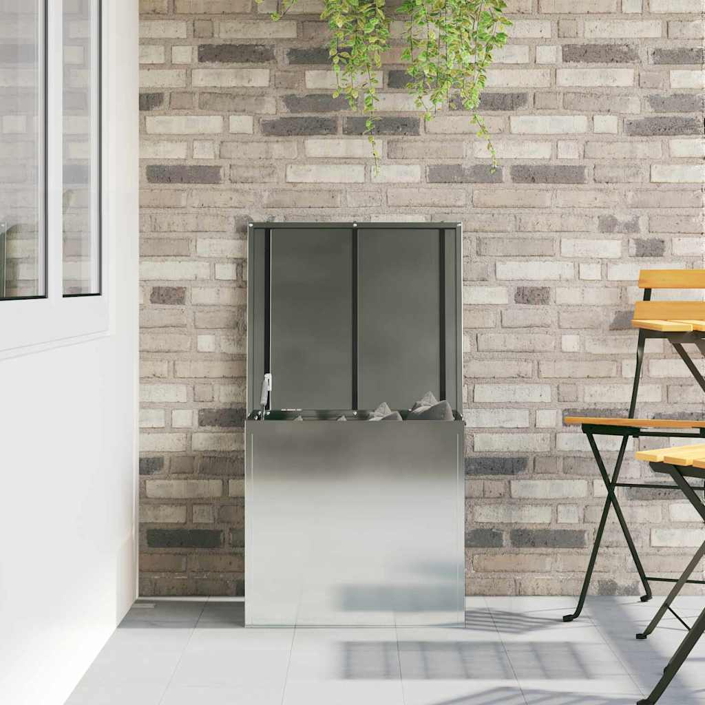 vidaXL Κουτί αποθήκευσης εξωτερικών χώρων Ασημί 55 x 50,5 x 50 εκ.