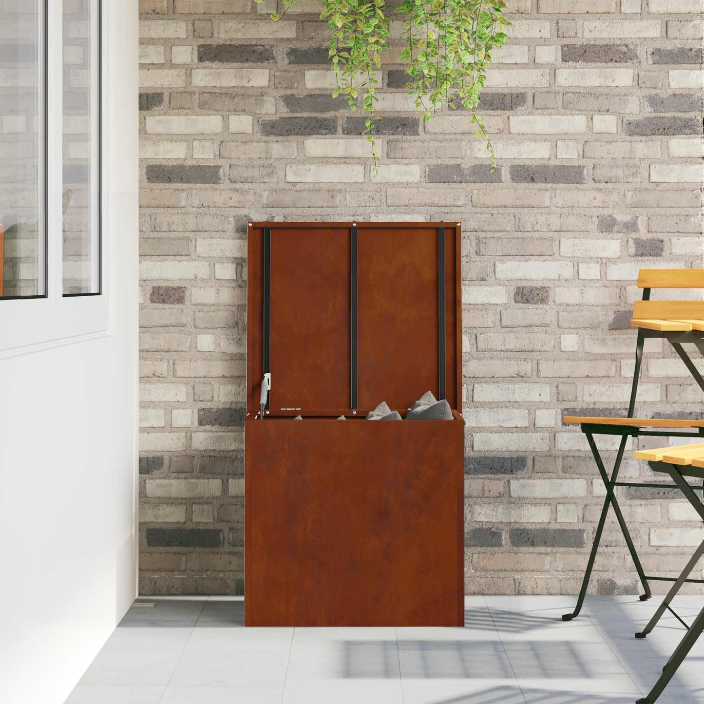 vidaXL Κουτί αποθήκευσης εξωτερικών χώρων Σκ rusty 55 x 50,5 x 50 εκ.
