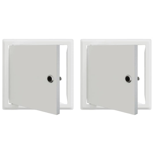 vidaXL Πάνελ Πρόσβασης 2 τμχ. Λευκό 23 x 23 x 3 cm Ατσάλι
