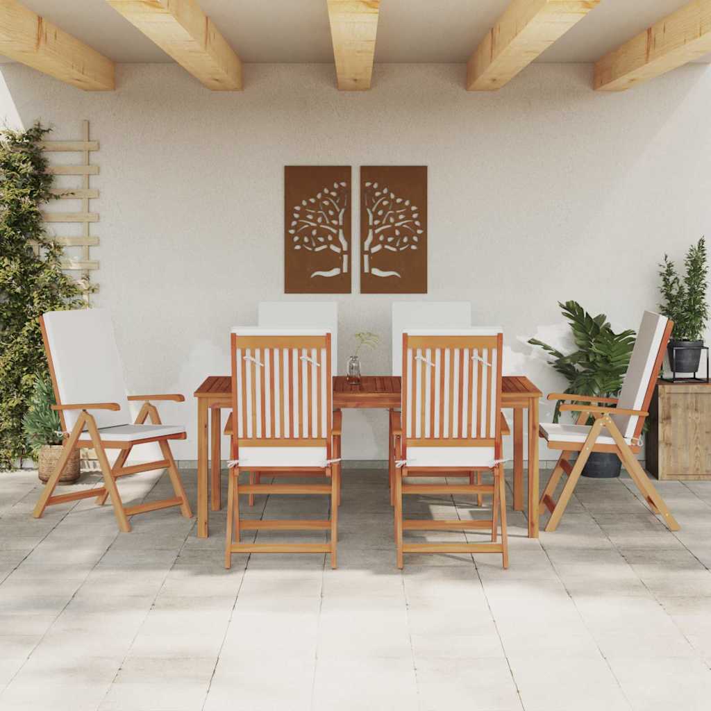 vidaXL Καρέκλα Κήπου 6 pcs Καφέ 57 x 71.5 x 104εκ Μασίφ ξύλο teak