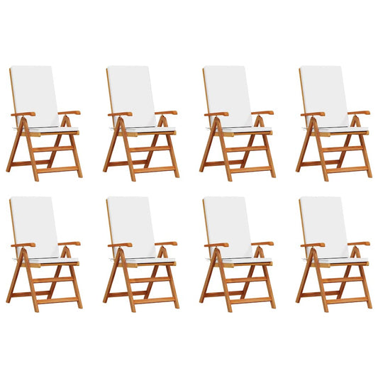 vidaXL Καρέκλα Κήπου 8 pcs Καφέ και Λευκό 57 x 71.5 x 104 εκ