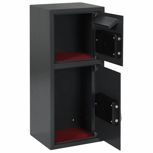 vidaXL Ψηφιακός Σαφής Σκούρο Γκρι 35x31x80 εκ Ατσάλι