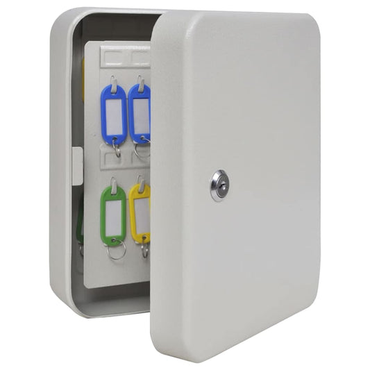 vidaXL Ντουλάπι Κλειδιών Κρέμ Ατσάλι Μεσαίο Κλειδαριές