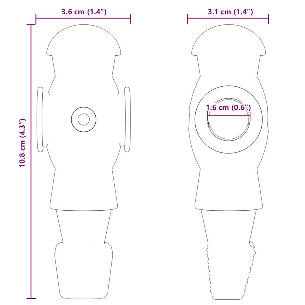 vidaXL Παίκτες ποδοσφαίρου 24 pcs Μαύρο και Λευκό 3,6 x 3,1 x 10,8 εκ.