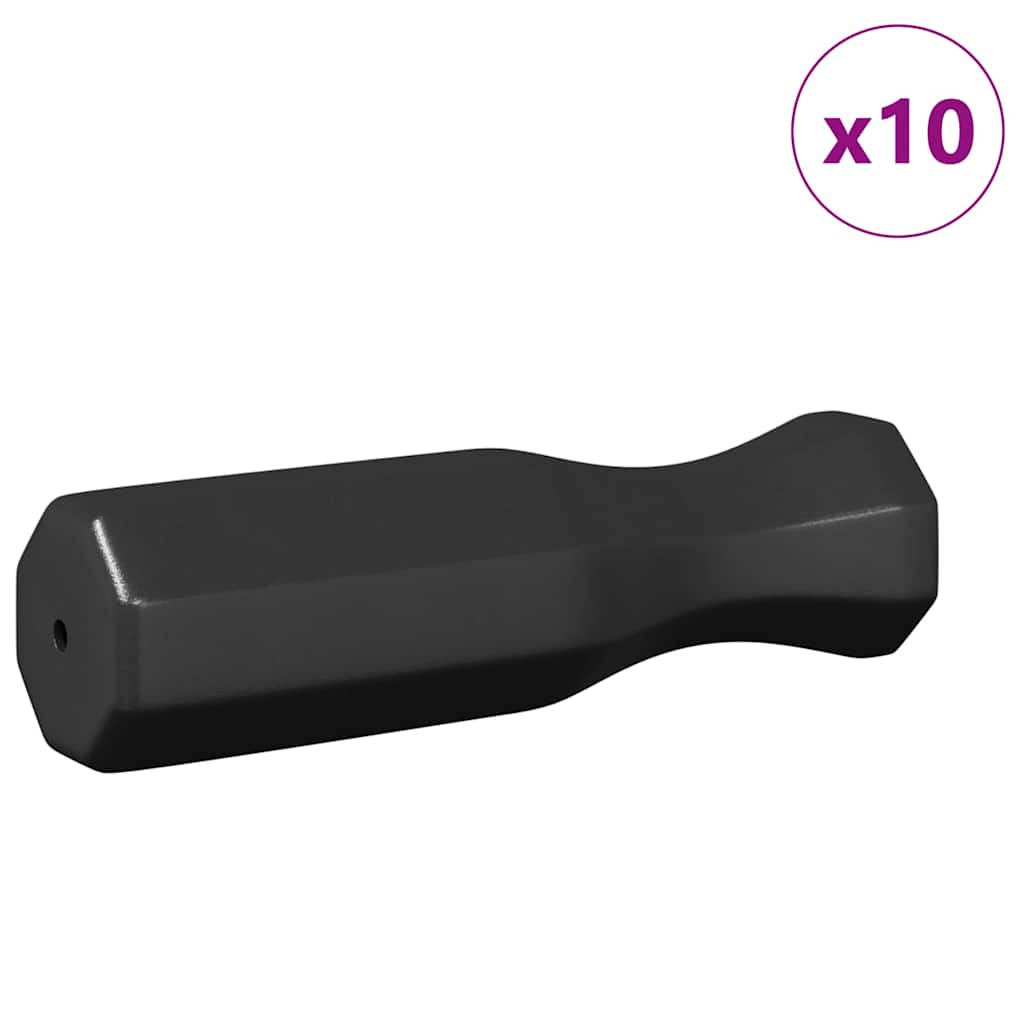 vidaXL Λαβές τραπεζιού πιγκ-πογκ 10 pcs Μαύρο 3,1 x 3,1 x 17,8 εκ. PP