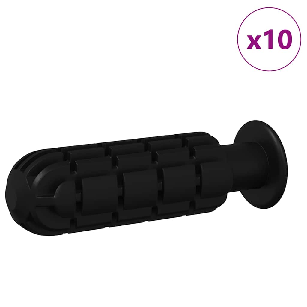 vidaXL Λαβές τραπεζιού πιγκ-πογκ 10 pcs Μαύρο 2,8 x 2,8 x 9,3 εκ. PP