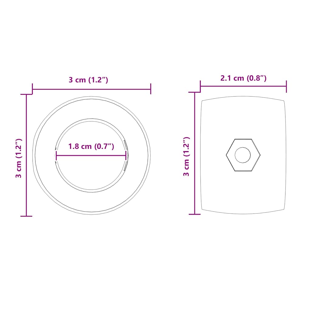 vidaXL Ρουλεμάν τραπεζιού ποδοσφαίρου 10 pcs Μαύρο 3 x 3 x 2,1 εκ PP