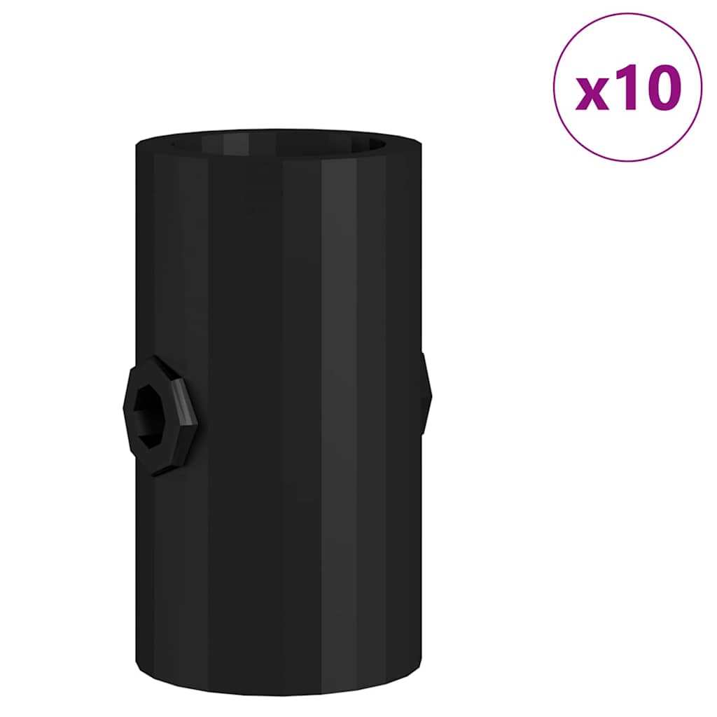 vidaXL Σταματήματα Φουσκωτού Παιχνιδιού 10 pcs Μαύρο PP