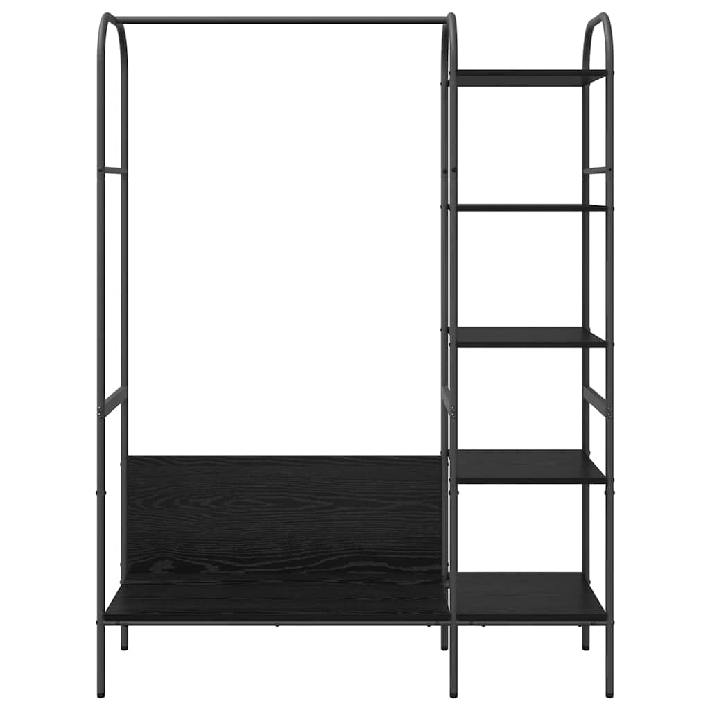 vidaXL Ράφι Ρούχων με ράφι Μαύρο 120 x 44 x 160 εκ Επεξεργασμένο ξύλο