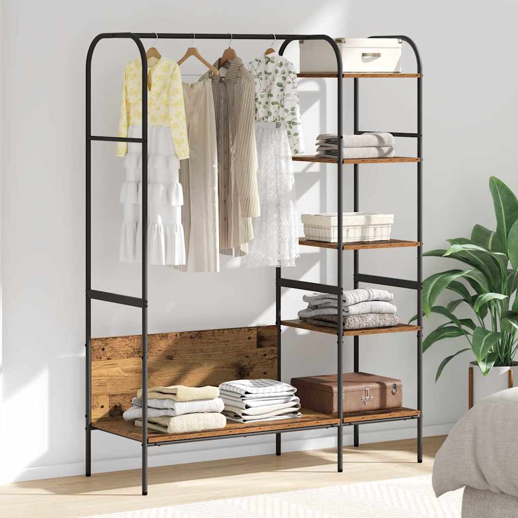 vidaXL Ράφι Ρούχων με ράφι Καφέ 120 x 44 x 160 εκ Επεξεργασμένο ξύλο