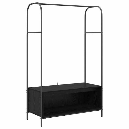 vidaXL Ράφι Ρούχων Μαύρο 100 x 44 x 160 εκ Επεξεργασμένο ξύλο