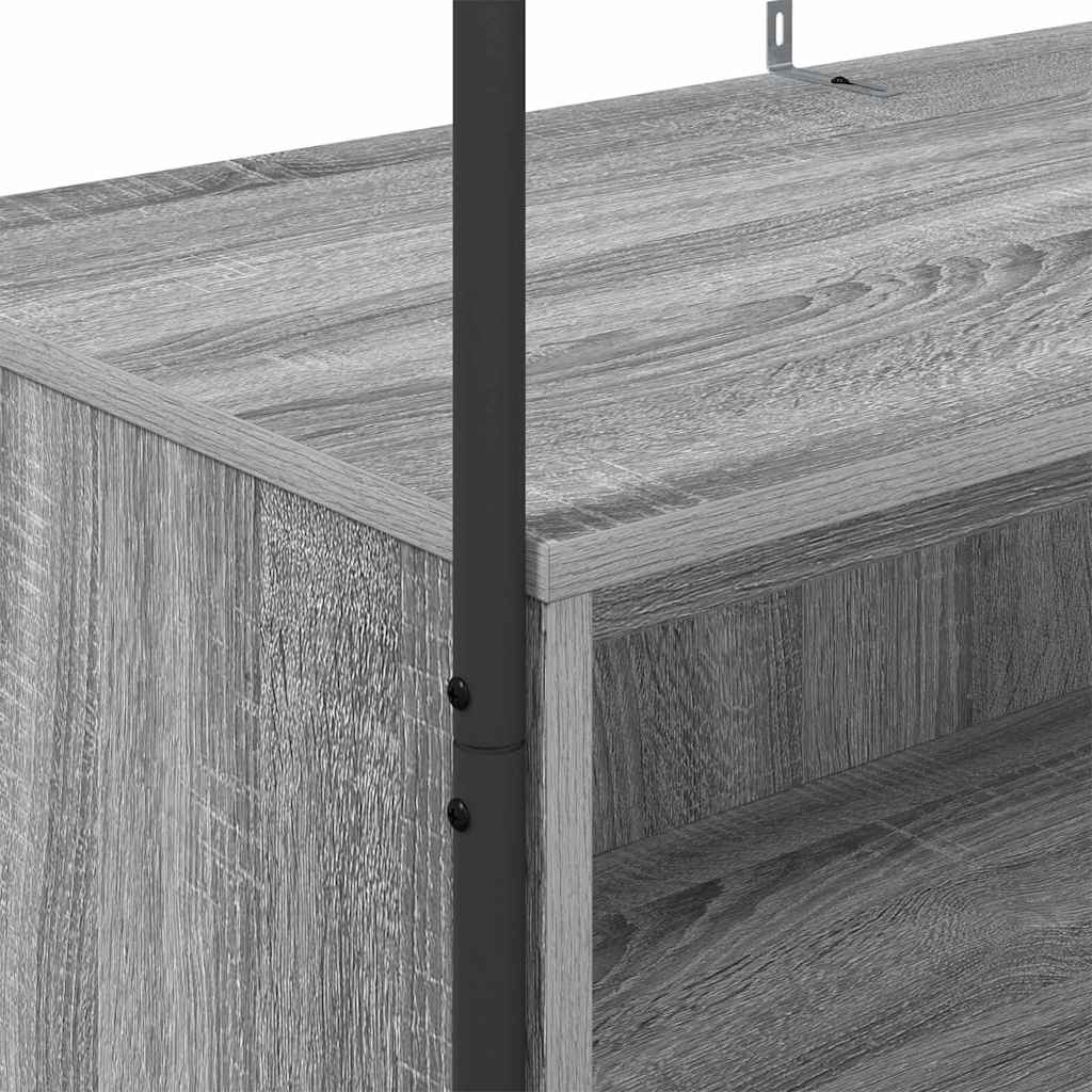 vidaXL Ράφι Ρούχων Γκρι 100 x 44 x 160 εκ Επεξεργασμένο ξύλο