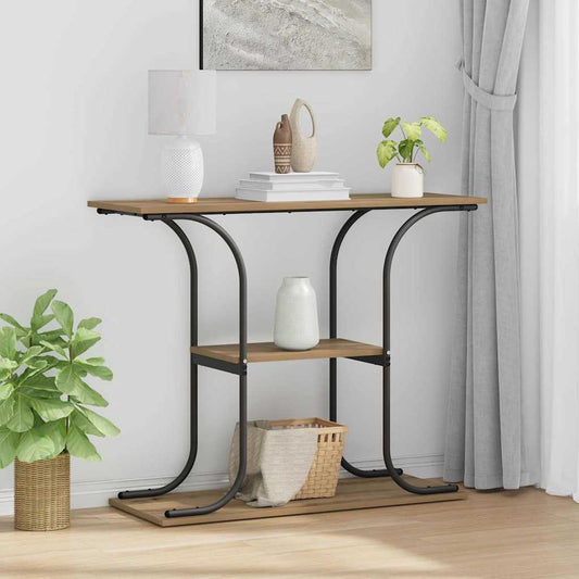 vidaXL Τραπέζι κονσόλας με ράφι Artisan Oak 101 x 35 x 80,5 εκ